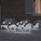 Preview: LED Rentiere 7 Stk. Silber 43 x 18 x 66 cm Stoff LEDs