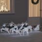 Preview: ARDEBO.de - LED Rentiere 7 stk. Weiß 43 x 18 x 66 cm Stoff