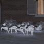 Preview: LED Rentiere 7 stk. Weiß 43 x 18 x 66 cm Stoff