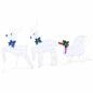 Preview: LED Rentiere 7 stk. Weiß 43 x 18 x 66 cm Stoff