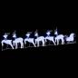 Preview: LED Rentiere 7 stk. Weiß 43 x 18 x 66 cm Stoff