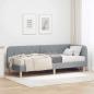 Preview: ARDEBO.de - Eckbettgestell Hellgrau 80 x 200 cm Stoff