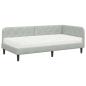 Preview: Eckbettgestell Hellgrau 90 x 190 cm Samt