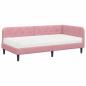 Preview: Eckbettgestell Rosa 100 x 200 cm Samt