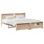 Preview: Bettrahmen mit Regal Braun 200 x 200 cm Massives Kiefernholz