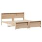 Preview: Bettrahmen mit Regal Braun 200 x 200 cm Massives Kiefernholz
