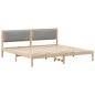 Preview: Bettrahmen Hellgrau 200 x 200 cm Massives Kiefernholz