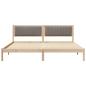 Preview: Bettrahmen mit Kopfteil Taupe 200 x 200 cm Massives Kiefernholz