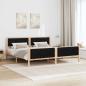 Preview: Bettrahmen Schwarz 200 x 200 cm Massives Kiefernholz