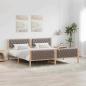 Preview: ARDEBO.de - Bettrahmen mit Kopfteil Taupe 200 x 200 cm Massives Kiefernholz