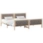 Preview: Bettrahmen mit Kopfteil Taupe 200 x 200 cm Massives Kiefernholz