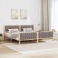 Preview: Bettrahmen mit Kopfteil Taupe 200 x 200 cm Massives Kiefernholz