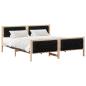 Preview: Bettrahmen Schwarz 180 x 200 cm Massives Kiefernholz
