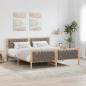 Preview: ARDEBO.de - Bettrahmen mit Kopfteil Taupe 180 x 200 cm Massives Kiefernholz