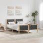 Preview: ARDEBO.de - Bettrahmen Dunkelgrau 150 x 200 cm Massives Kiefernholz
