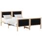 Preview: Bettrahmen Schwarz 150 x 200 cm Massives Kiefernholz