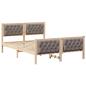 Preview: Bettrahmen mit Kopfteil Taupe 150 x 200 cm Massives Kiefernholz