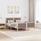 Preview: Bettrahmen mit Kopfteil Taupe 150 x 200 cm Massives Kiefernholz