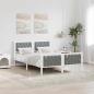 Preview: ARDEBO.de - Bettrahmen Hellgrau 150 x 200 cm Massives Kiefernholz