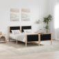 Preview: ARDEBO.de - Bettrahmen Schwarz 140 x 200 cm Massives Kiefernholz