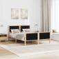 Preview: Bettrahmen Schwarz 140 x 190 cm Massives Kiefernholz