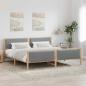 Preview: ARDEBO.de - Bettgestell Braun und hellgrau 200 x 200 cm Massivholz Kiefer