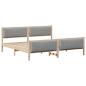 Preview: Bettgestell Braun und hellgrau 200 x 200 cm Massivholz Kiefer
