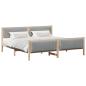 Preview: Bettgestell Braun und hellgrau 200 x 200 cm Massivholz Kiefer