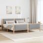 Preview: Bettgestell Braun und hellgrau 200 x 200 cm Massivholz Kiefer