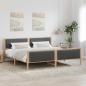 Preview: ARDEBO.de - Bettgestell Braun und Dunkelgrau 200 x 200 cm Massivholz Kiefer