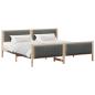 Preview: Bettgestell Braun und Dunkelgrau 200 x 200 cm Massivholz Kiefer