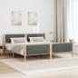 Preview: Bettgestell Braun und Dunkelgrau 200 x 200 cm Massivholz Kiefer