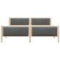 Preview: Bettgestell Braun und Dunkelgrau 200 x 200 cm Massivholz Kiefer