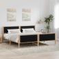 Preview: ARDEBO.de - Bettgestell Braun und Schwarz 200 x 200 cm Massivholz Kiefer