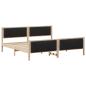 Preview: Bettgestell Braun und Schwarz 200 x 200 cm Massivholz Kiefer