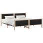 Preview: Bettgestell Braun und Schwarz 200 x 200 cm Massivholz Kiefer