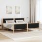 Preview: Bettgestell Braun und Schwarz 200 x 200 cm Massivholz Kiefer