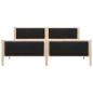 Preview: Bettgestell Braun und Schwarz 200 x 200 cm Massivholz Kiefer