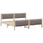 Preview: Bettgestell Braun und Taupe 200 x 200 cm Massivholz Kiefer