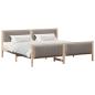 Preview: Bettgestell Braun und Taupe 200 x 200 cm Massivholz Kiefer