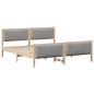 Preview: Bettgestell Braun und Hellgrau 180 x 200 cm Massivholz Kiefer