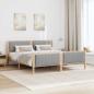Preview: Bettgestell Braun und Hellgrau 180 x 200 cm Massivholz Kiefer