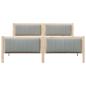 Preview: Bettgestell Braun und Hellgrau 180 x 200 cm Massivholz Kiefer