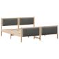 Preview: Bettgestell Braun und Dunkelgrau 180 x 200 cm Massivholz Kiefer