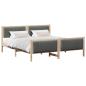 Preview: Bettgestell Braun und Dunkelgrau 180 x 200 cm Massivholz Kiefer