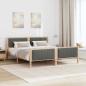Preview: Bettgestell Braun und Dunkelgrau 180 x 200 cm Massivholz Kiefer