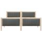 Preview: Bettgestell Braun und Dunkelgrau 180 x 200 cm Massivholz Kiefer