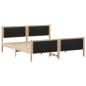 Preview: Bettgestell Braun und Schwarz 180 x 200 cm Massivholz Kiefer