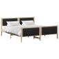 Preview: Bettgestell Braun und Schwarz 180 x 200 cm Massivholz Kiefer