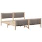 Preview: Bettgestell Braun und Taupe 180 x 200 cm Massivholz Kiefer